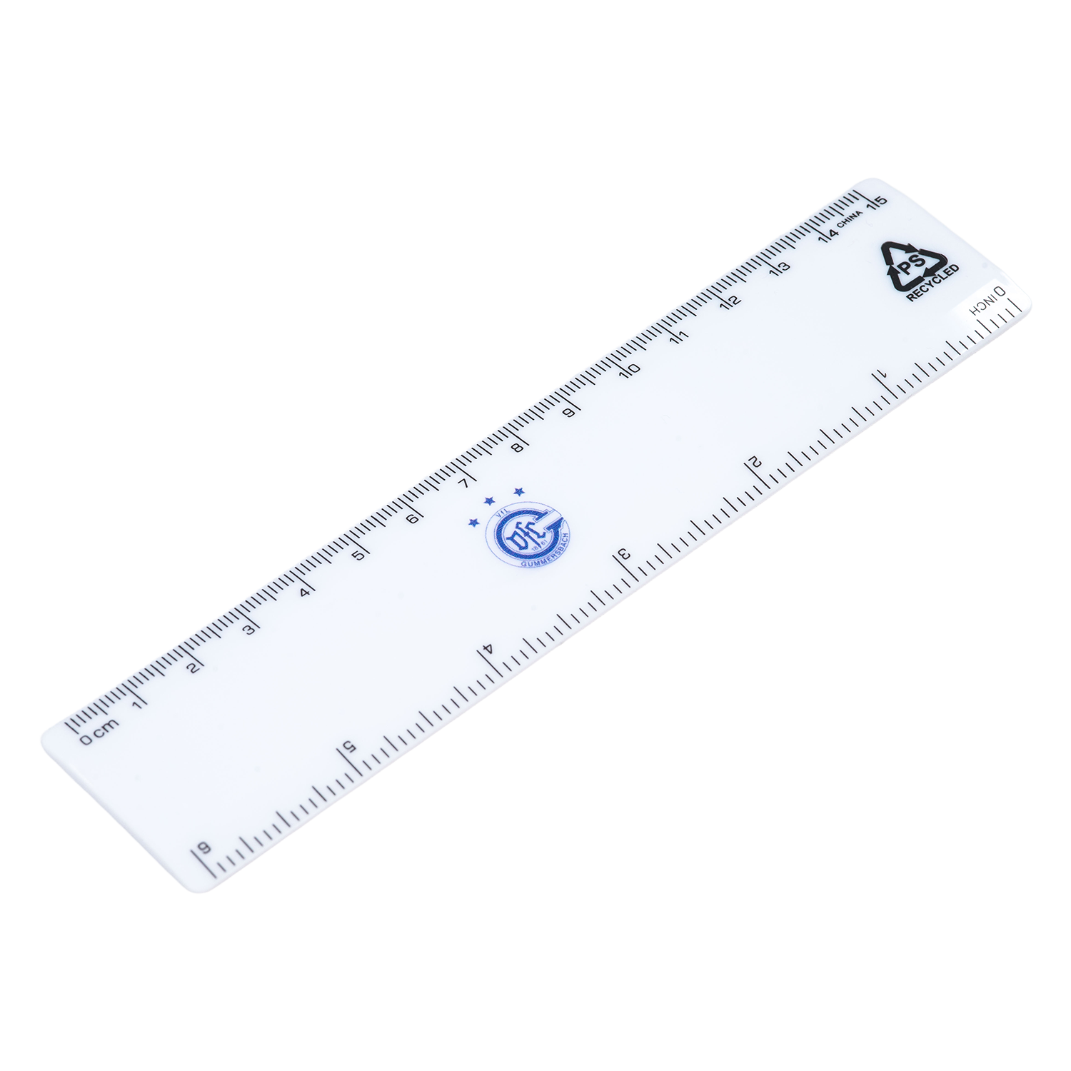 Lineal aus recyceltem PS-Kunststoff, 15 cm