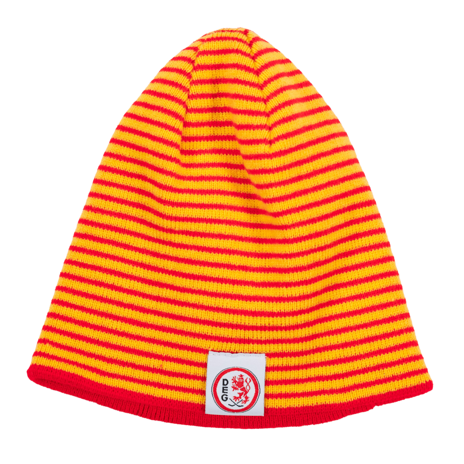 Wende Beanie Kids geringelt mit Weblabel