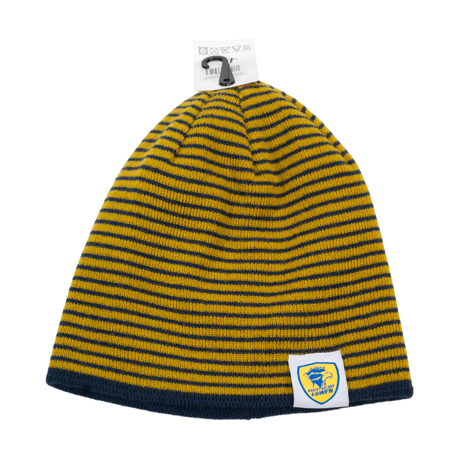 Wende Beanie Kids geringelt mit Weblabel