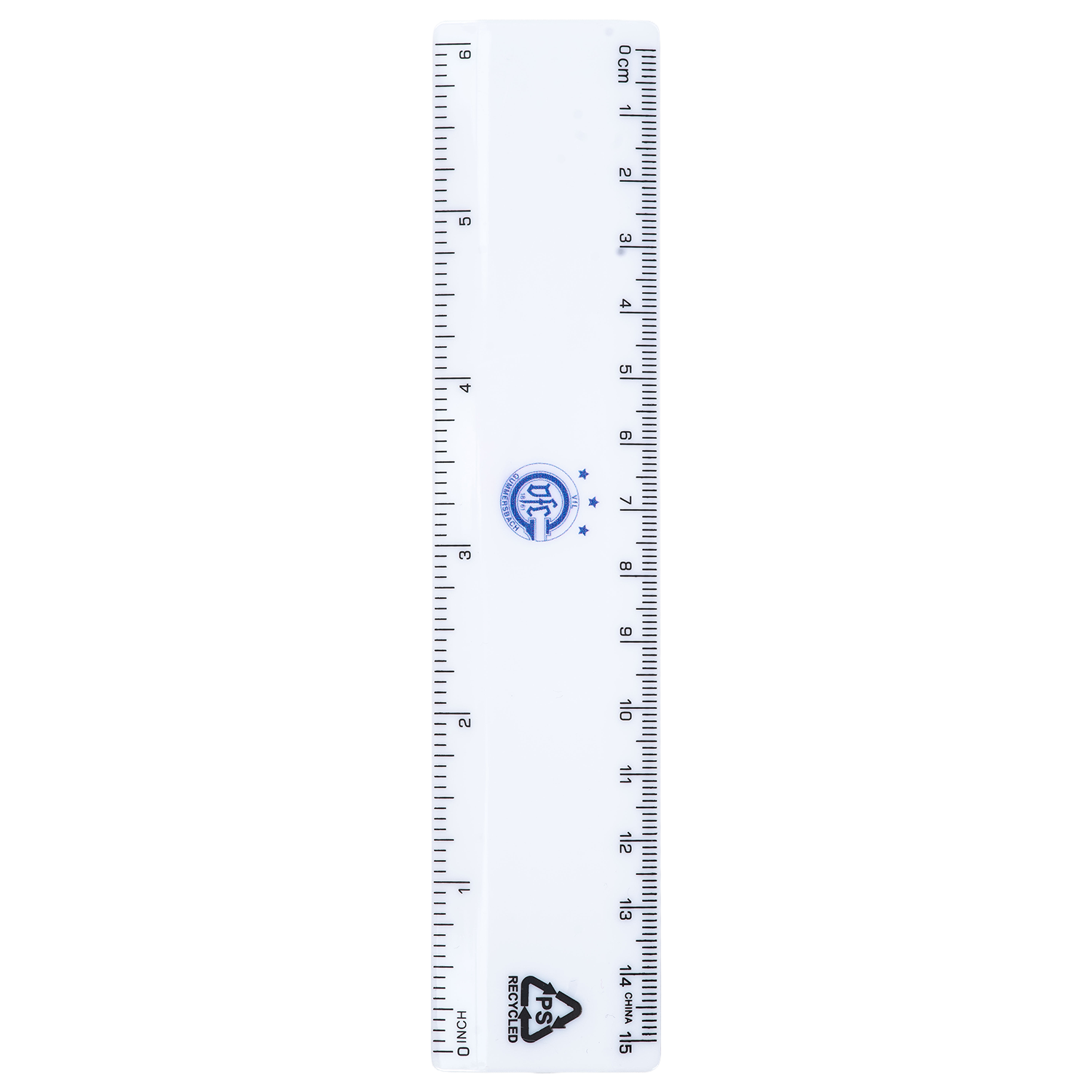 Lineal aus recyceltem PS-Kunststoff, 15 cm