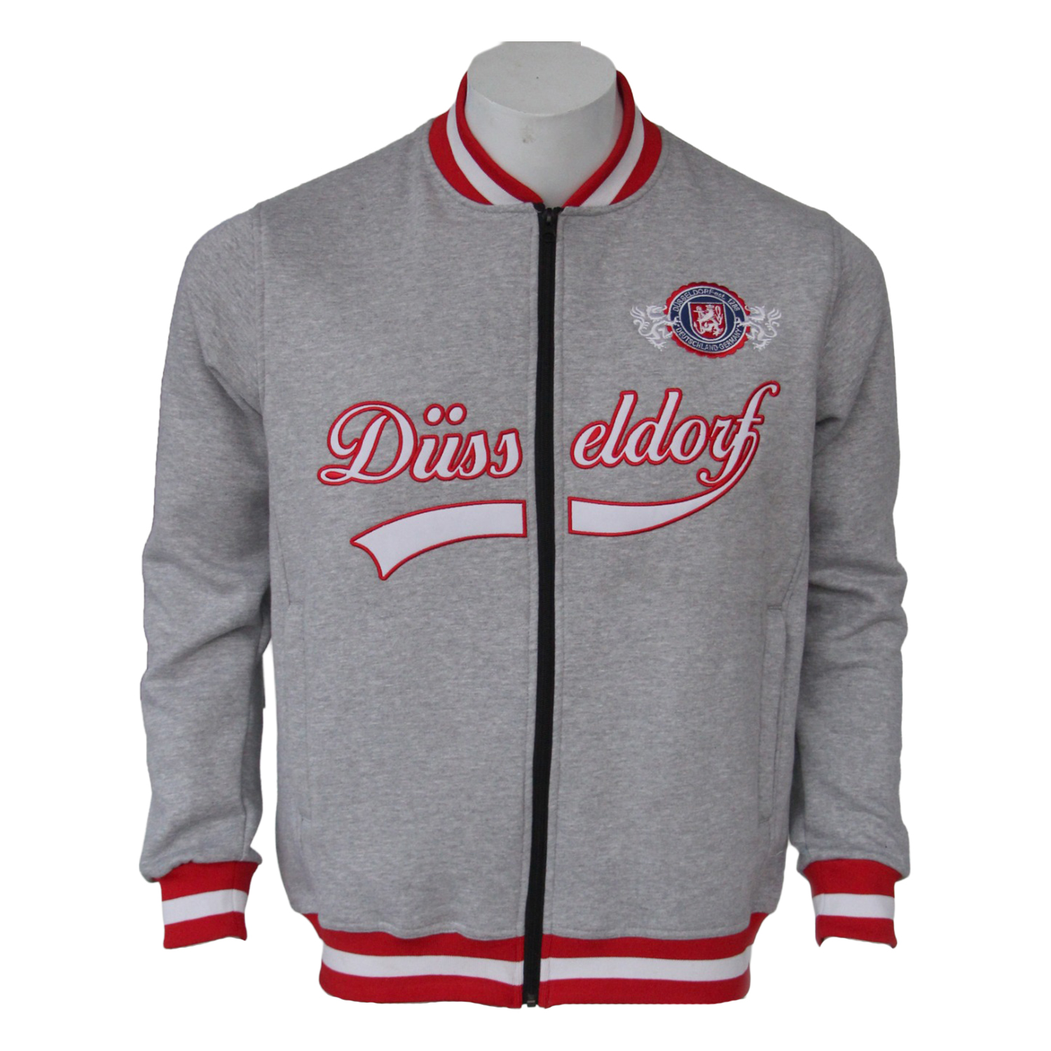 Sweatjacke mit College Kragen