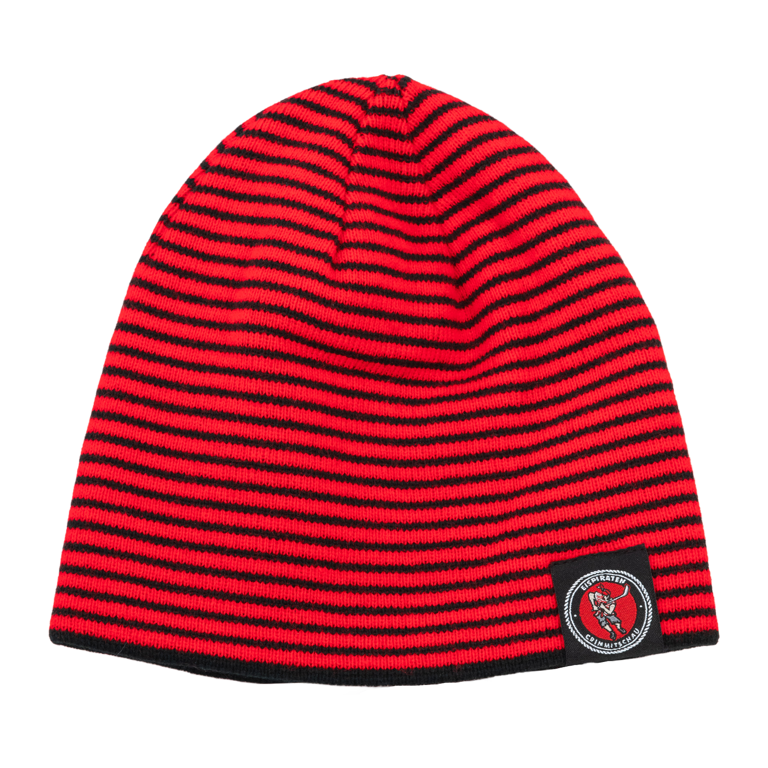 Wende Beanie Kids geringelt mit Weblabel