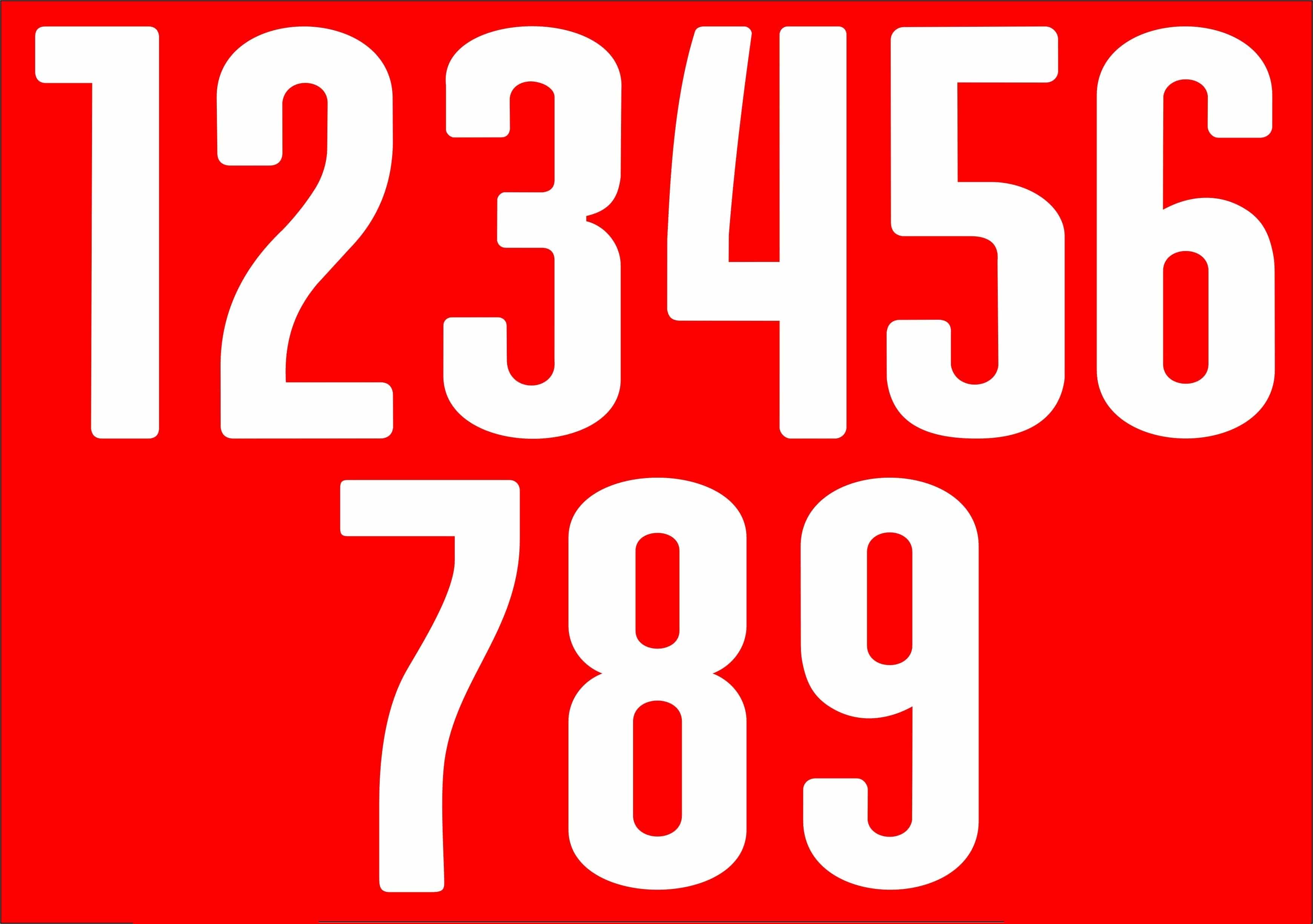 Rückennummer 1-9